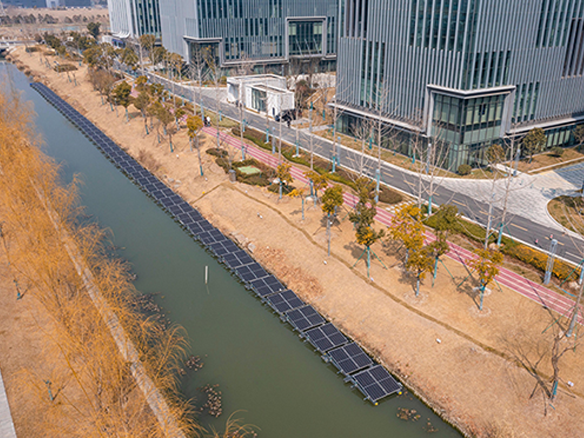 全球足跡｜光+氫！陽(yáng)光能源西伏河防眩光漂浮式光伏項(xiàng)目演繹“電站掘金”公式